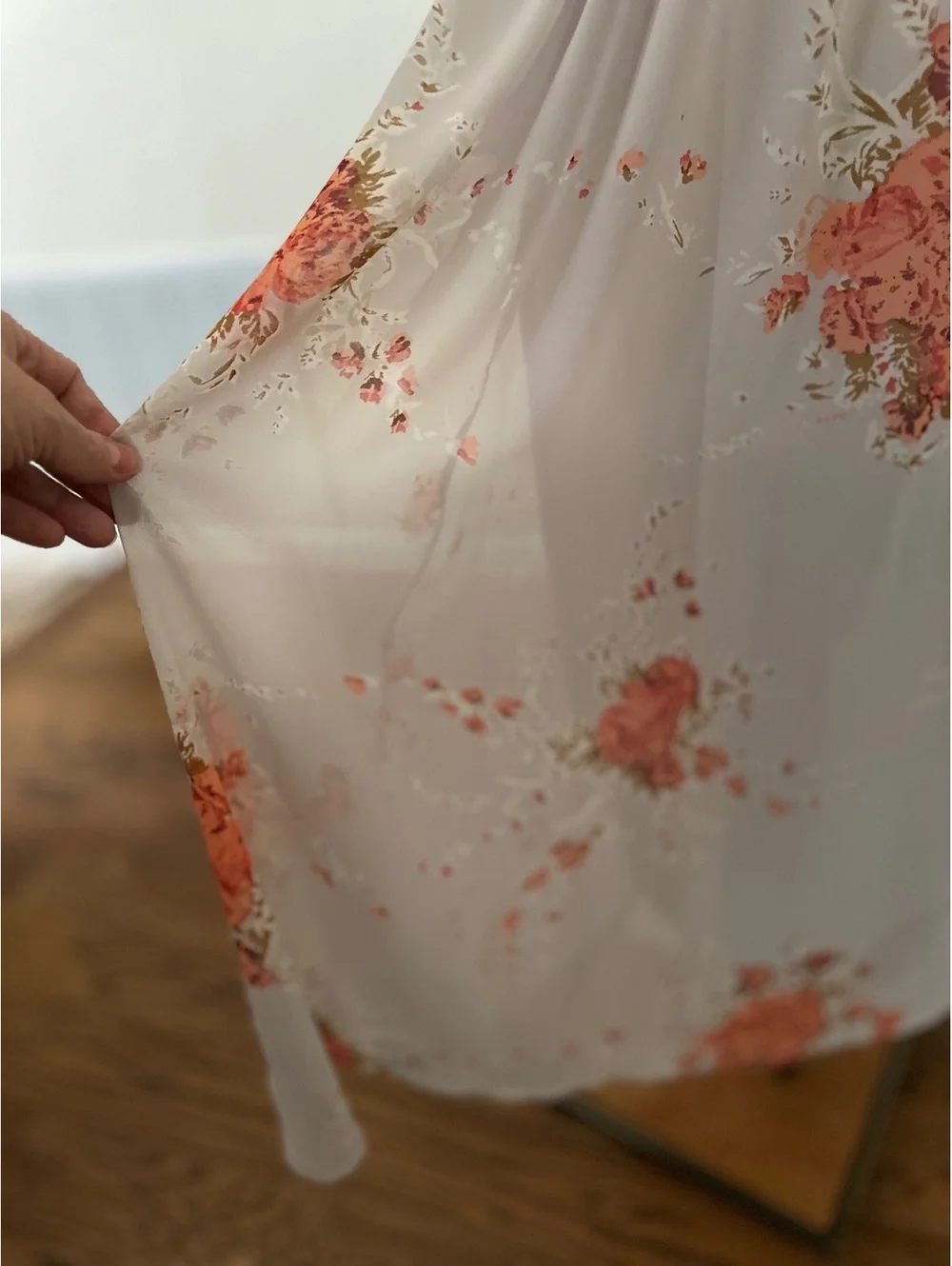 Free People Tied for You Lilac Gray Floral Coral Airy Maxi Dress Size S
